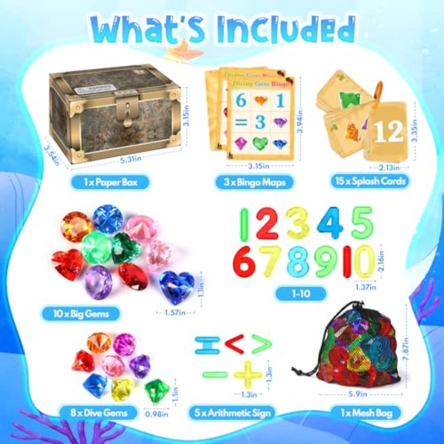 Pool Toys Diving Gems, 54 Pcs  - Scavenger Hunt Card のレビューと価格