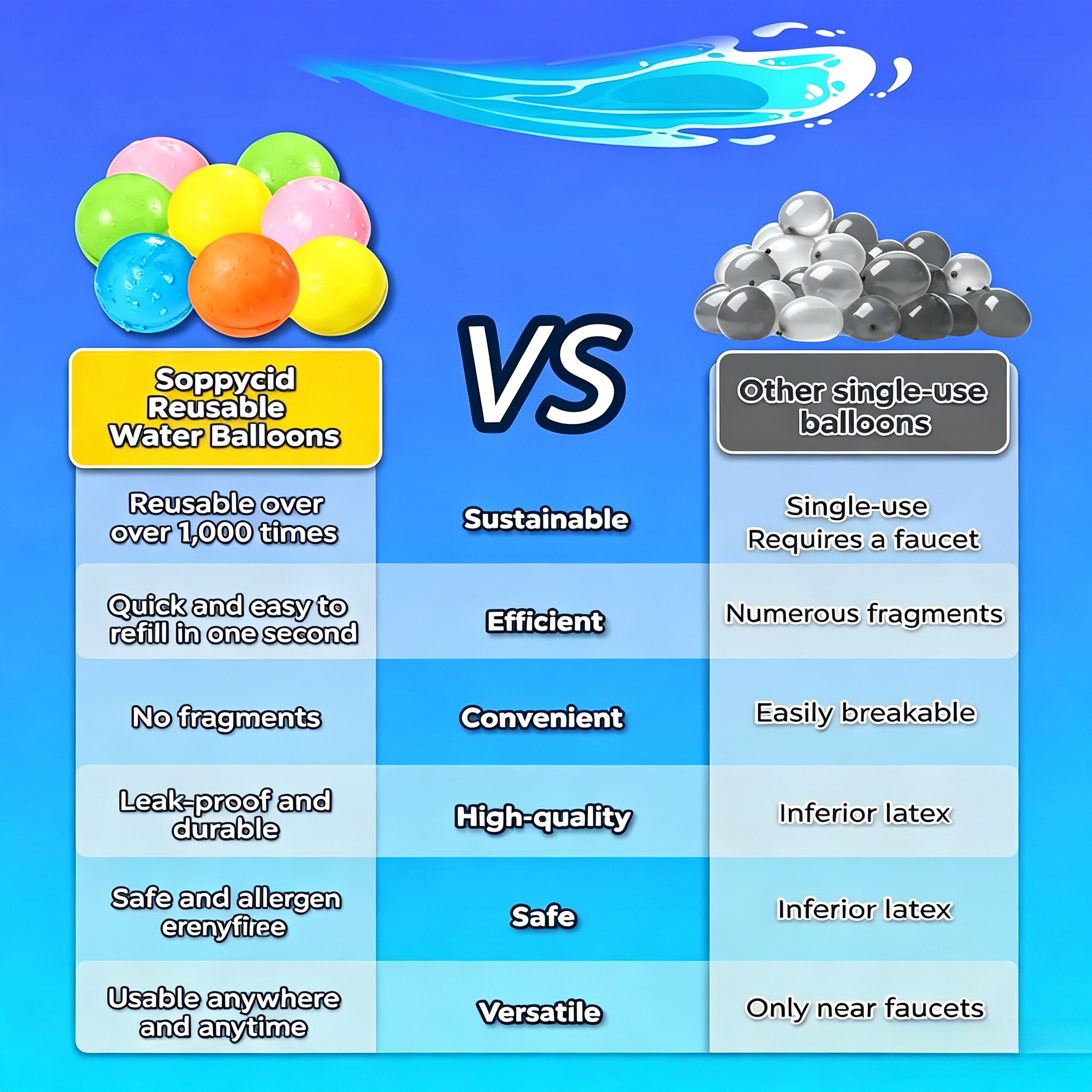 Reusable silicone water balloo - Party Games Using Balloons のレビューと価格