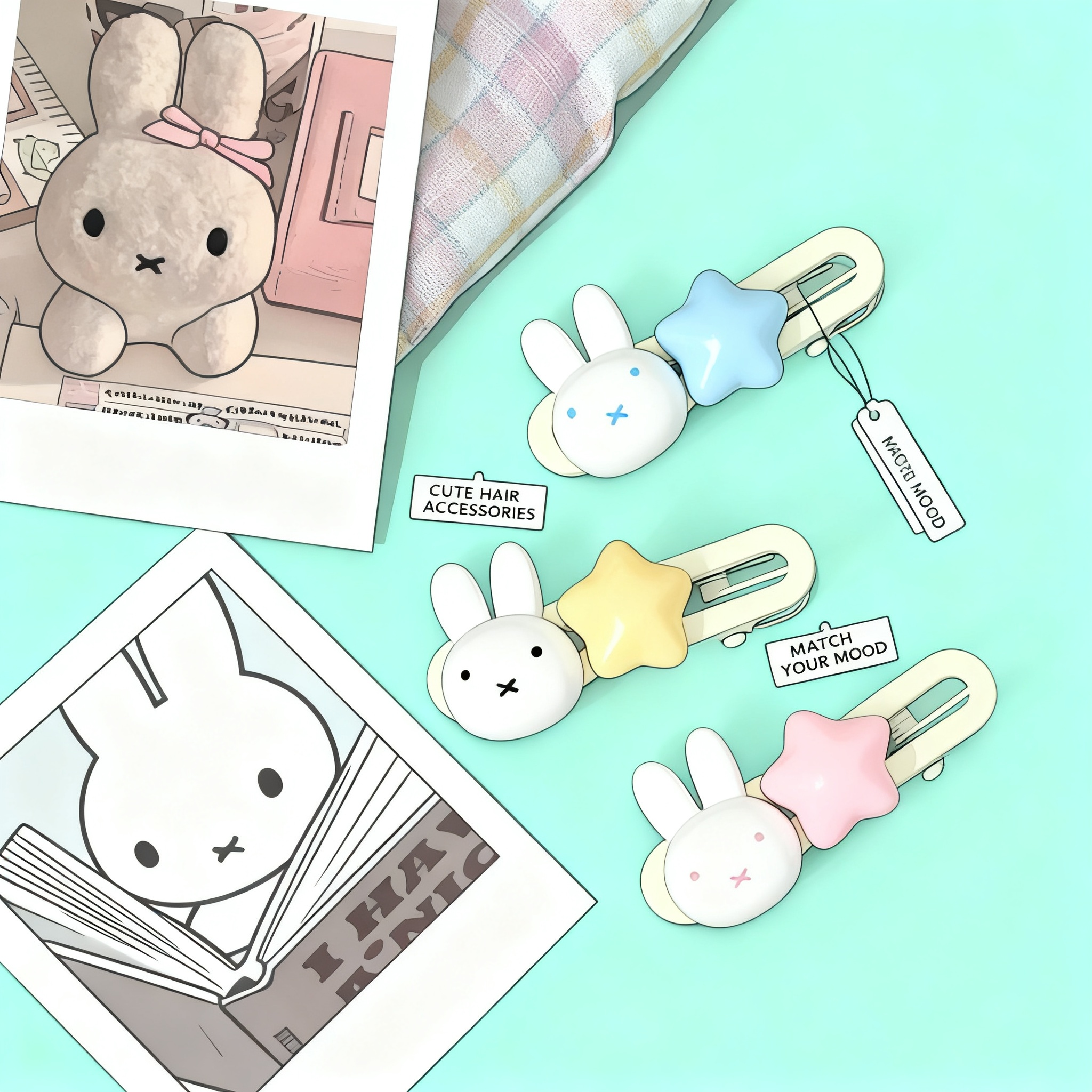 Miffy Star Hair Clip Kawaii Du - Party Games Crazy のレビューと価格
