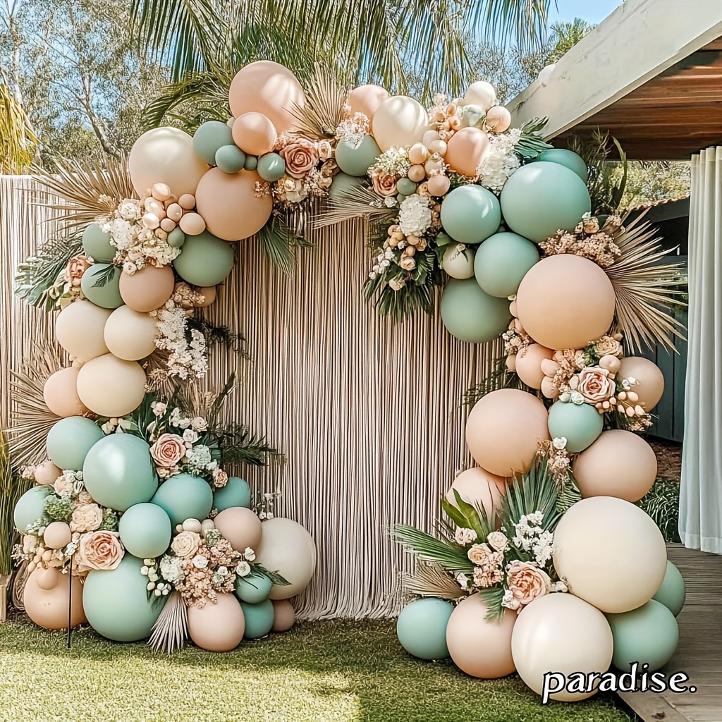 126pcs Dusty Green Pink Balloo - Party Games Using Balloons のレビューと価格