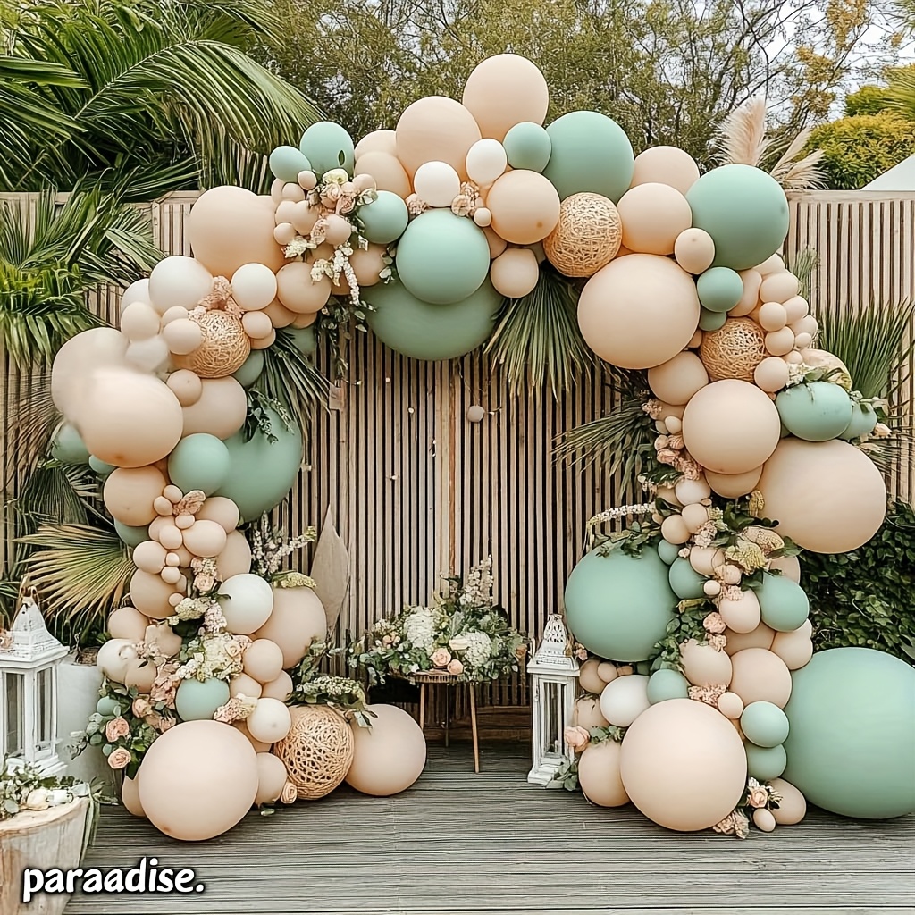 126pcs Dusty Green Pink Balloo - Party Games Using Balloons のレビューと価格