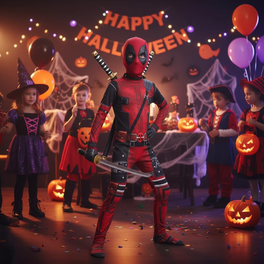 3-12Y Kids Deadpool Costume wi - Party Games Crazy のレビューと価格