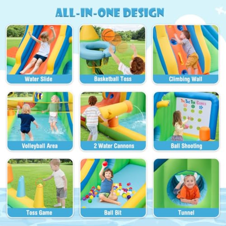 Inflatable Water Slide 9-in-1  - Tic Tac Toe Giant のレビューと価格