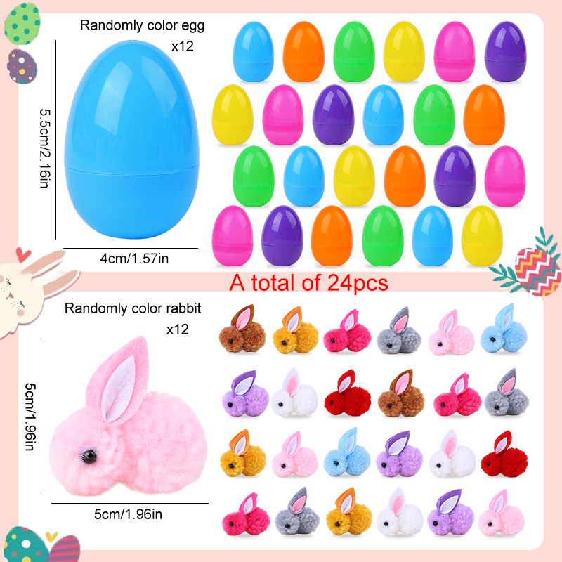 24/48Pcs Cute Easter Egg with  - Party Games Easter Egg のレビューと価格