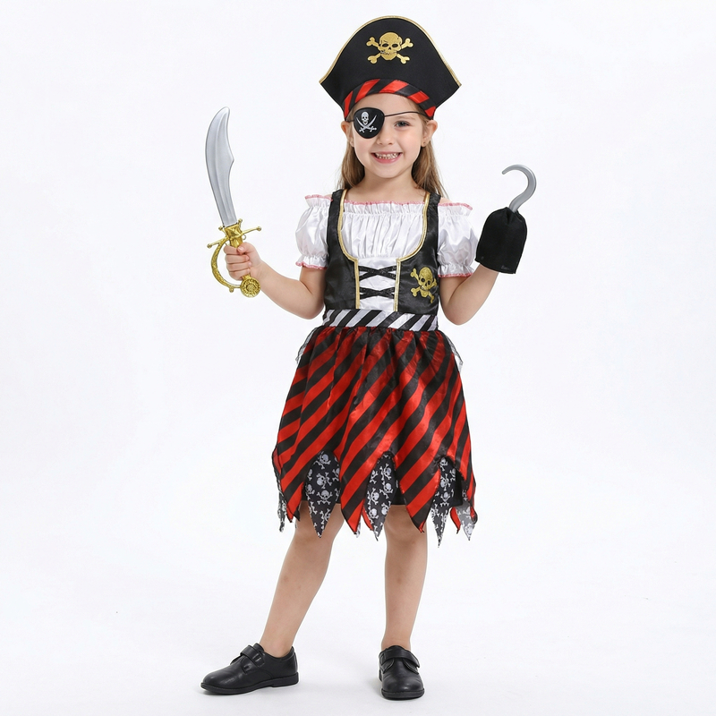 Girls Pirate Costume Set Carib - Party Games Crazy のレビューと価格