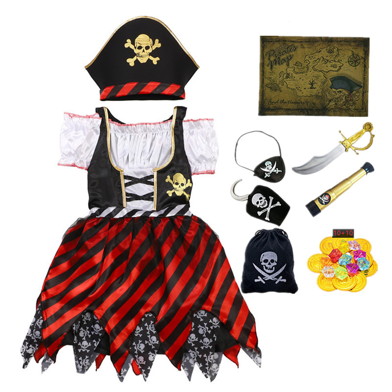 Girls Pirate Costume Set Carib - Party Games Crazy のレビューと価格