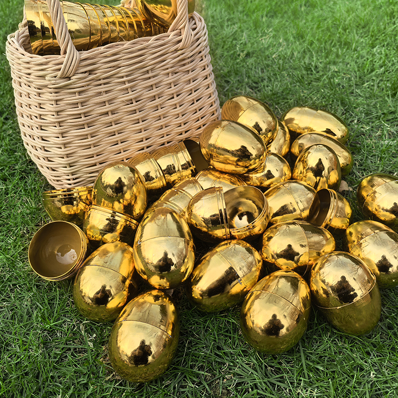 6-24Pcs Golden Easter Eggs Pla - Party Games Easter Egg のレビューと価格