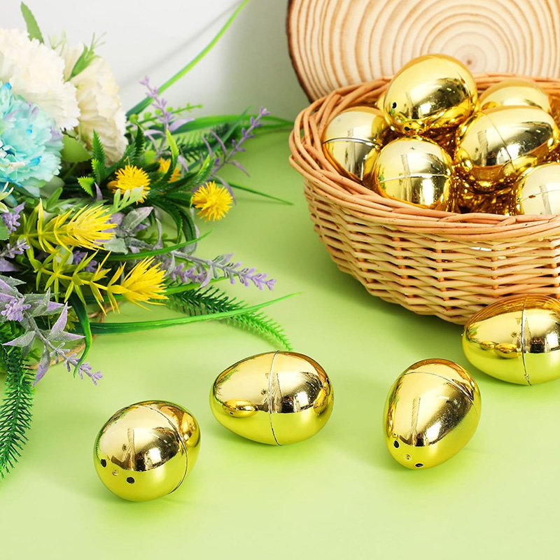 6-24Pcs Golden Easter Eggs Pla - Party Games Easter Egg のレビューと価格