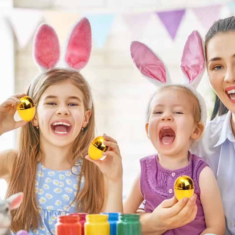 6-24Pcs Golden Easter Eggs Pla - Party Games Easter Egg のレビューと価格